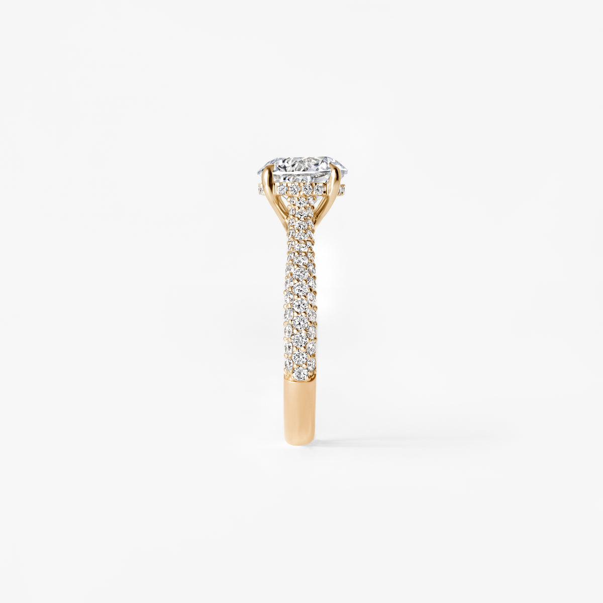 2.04CT Round Triple Row Pavé Engagement Ring