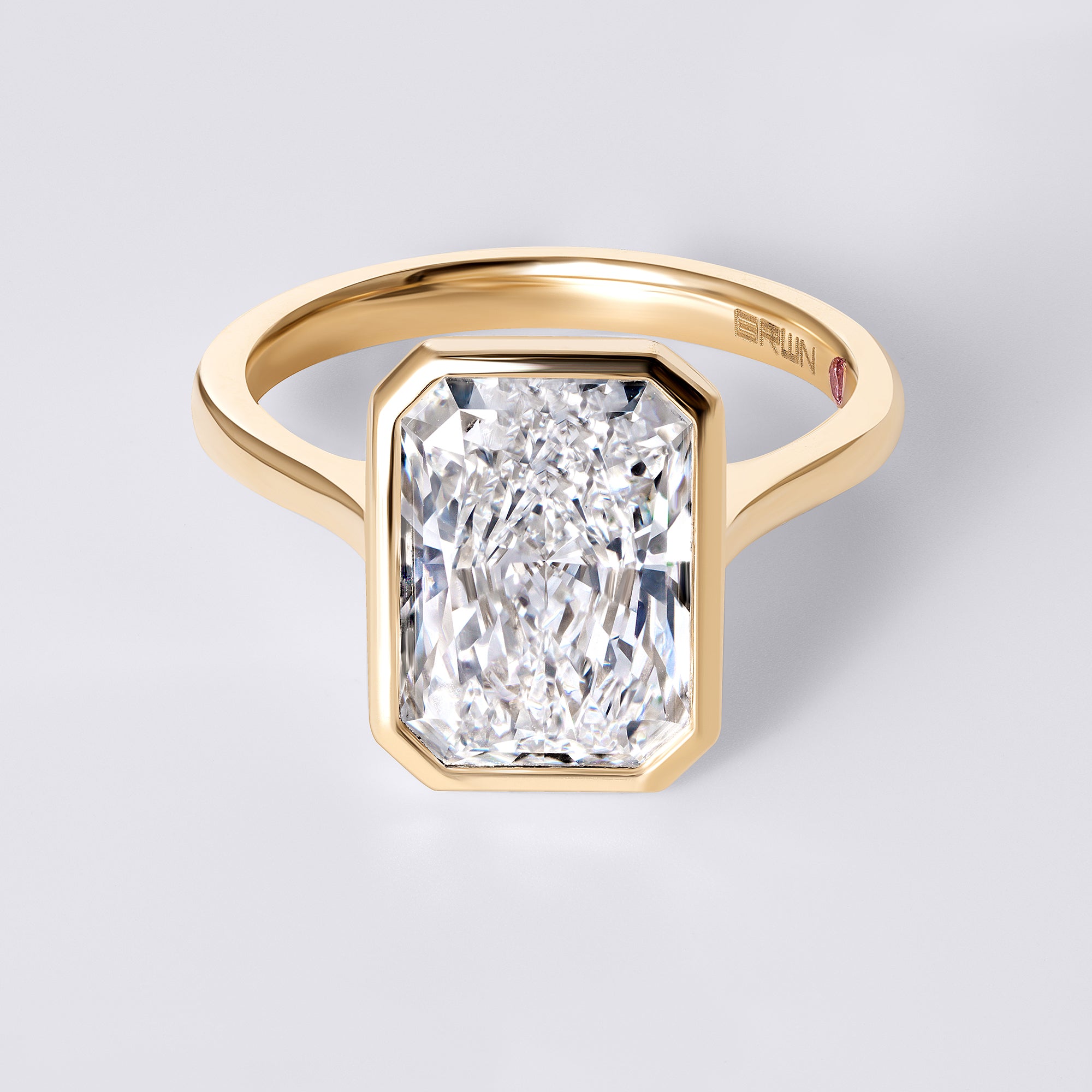 Lori 4.02 CTW Radiant Diamond Bezel Set Engagement Ring