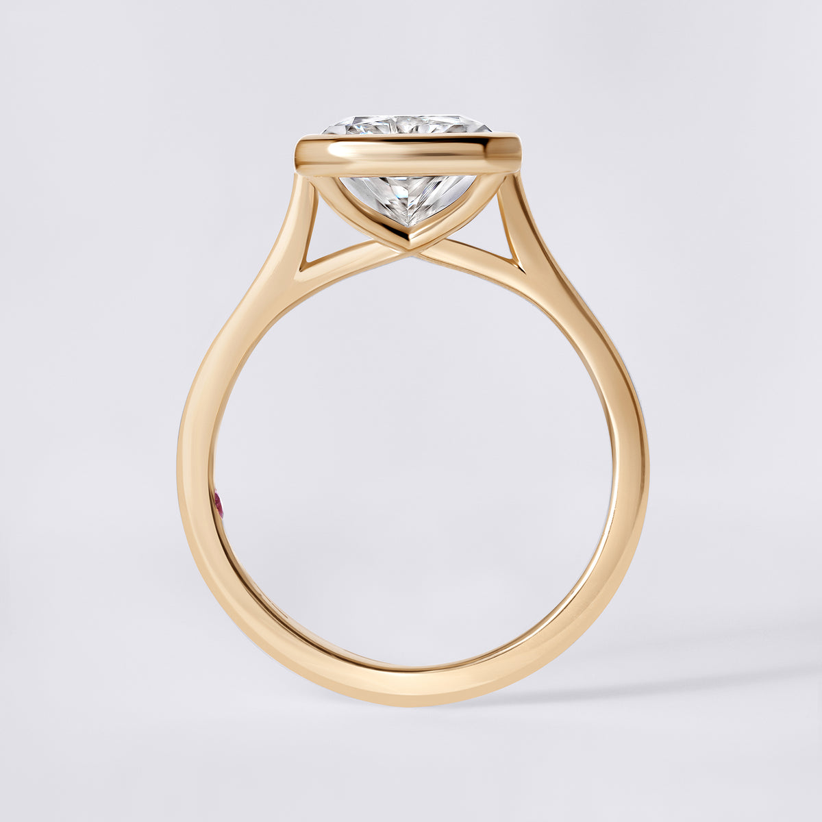 Lori 4.02 CTW Radiant Diamond Bezel Set Engagement Ring