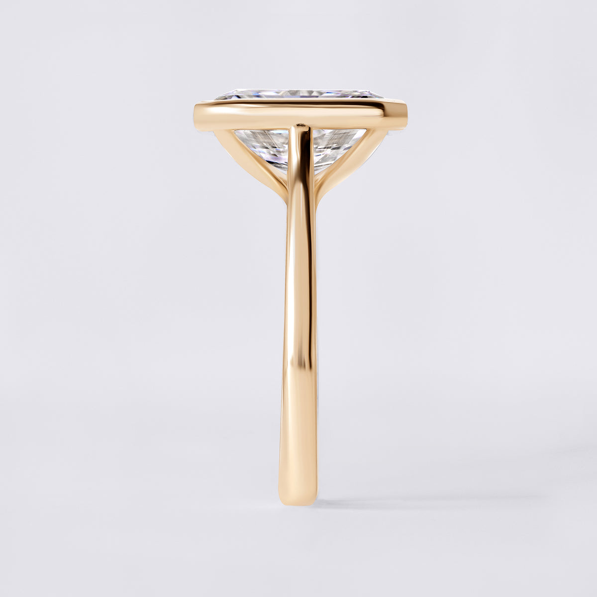 Lori 4.02 CTW Radiant Diamond Bezel Set Engagement Ring