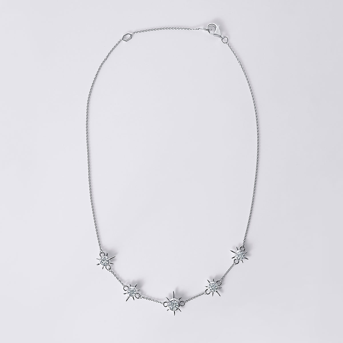 Solaris 5 Station White Diamond Necklace
