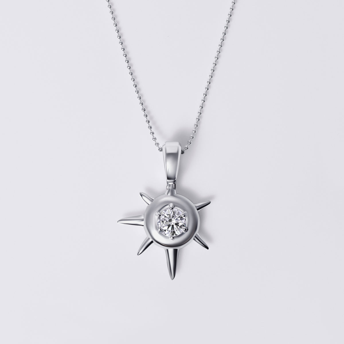 Solaris White Diamond Pendant Necklace