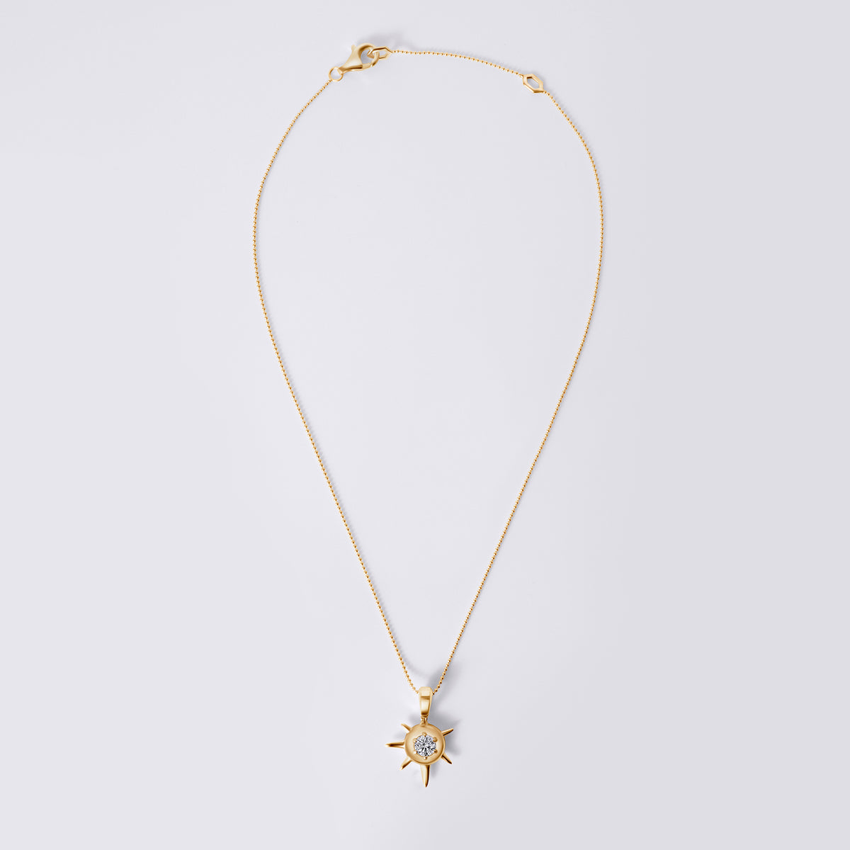 Solaris White Diamond Pendant Necklace (3/4CTW), 18K Yellow Gold Vermeil