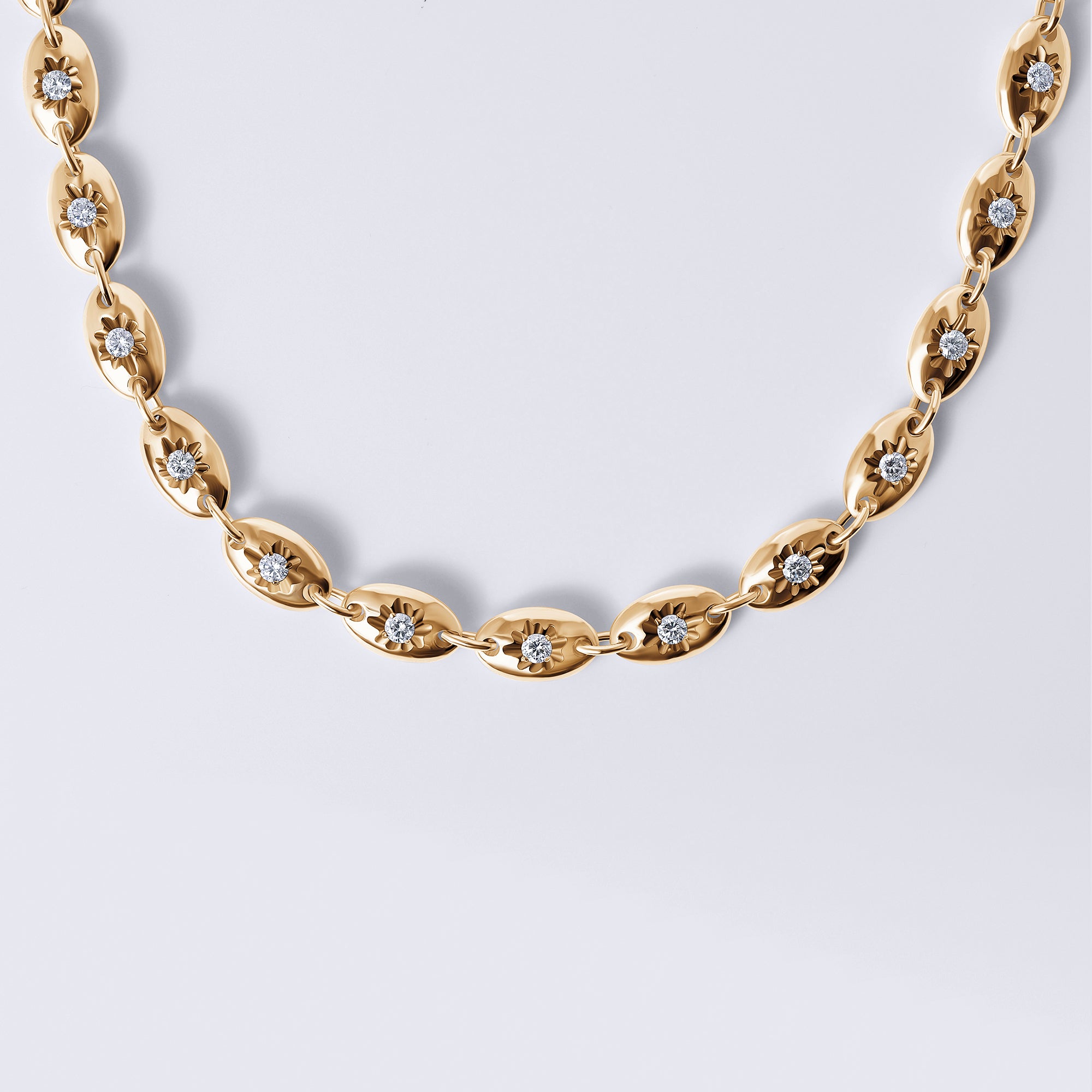Solaris White Round Diamond Bead Necklace