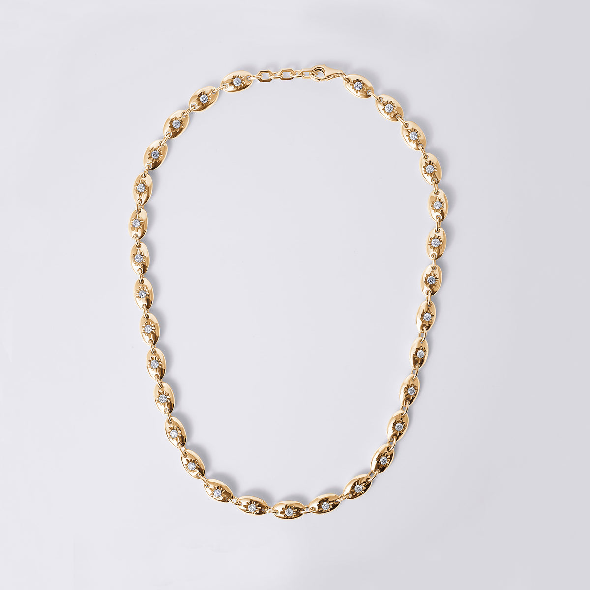 Solaris White Round Diamond Bead Necklace