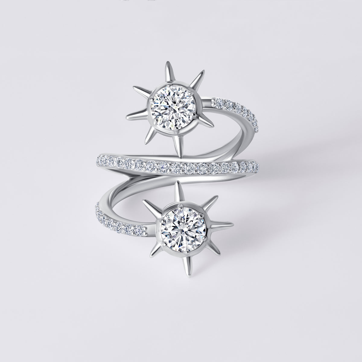 Solaris White Diamond Wrap Ring