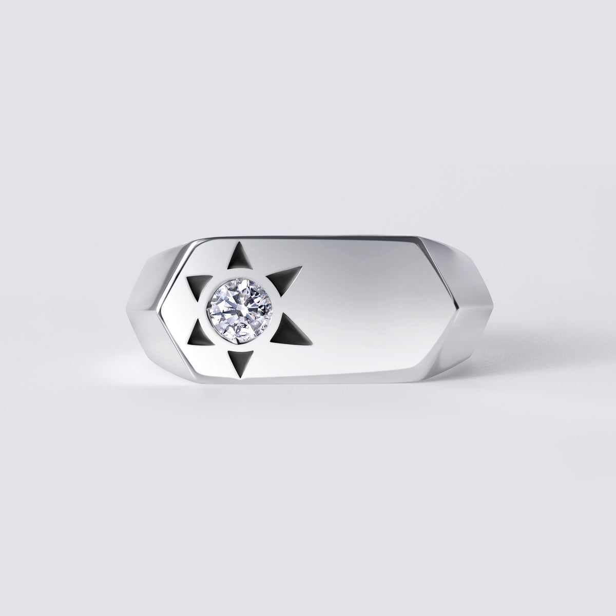 Solaris White Diamond Bar Ray Ring