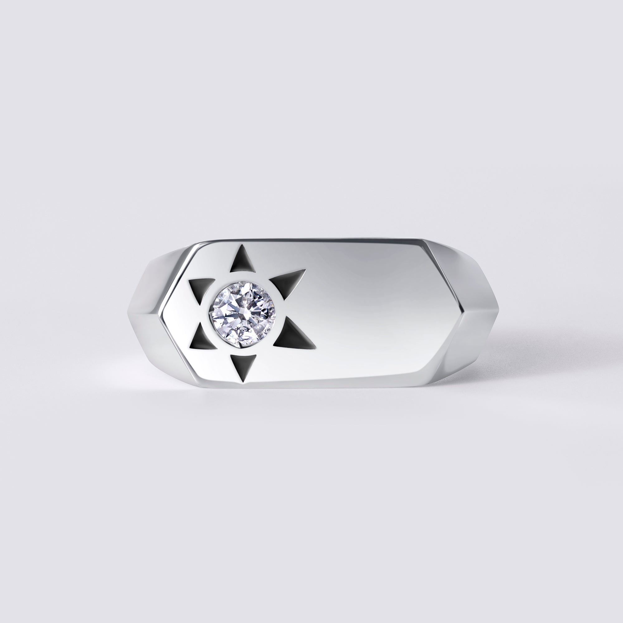 Solaris White Diamond Bar Ray Ring
