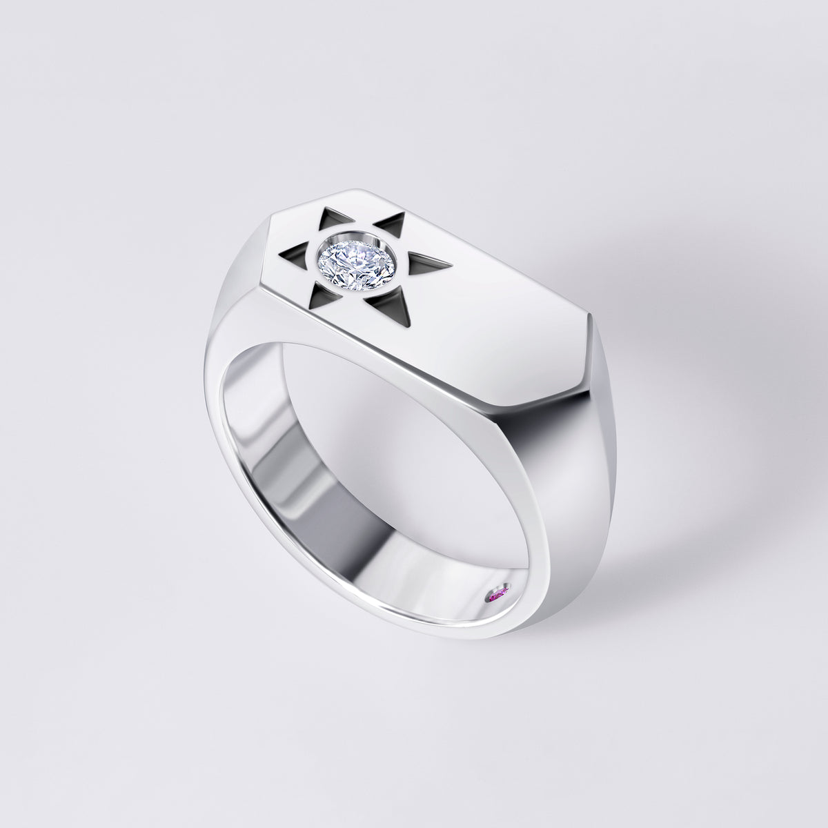 Solaris White Diamond Bar Ray Ring