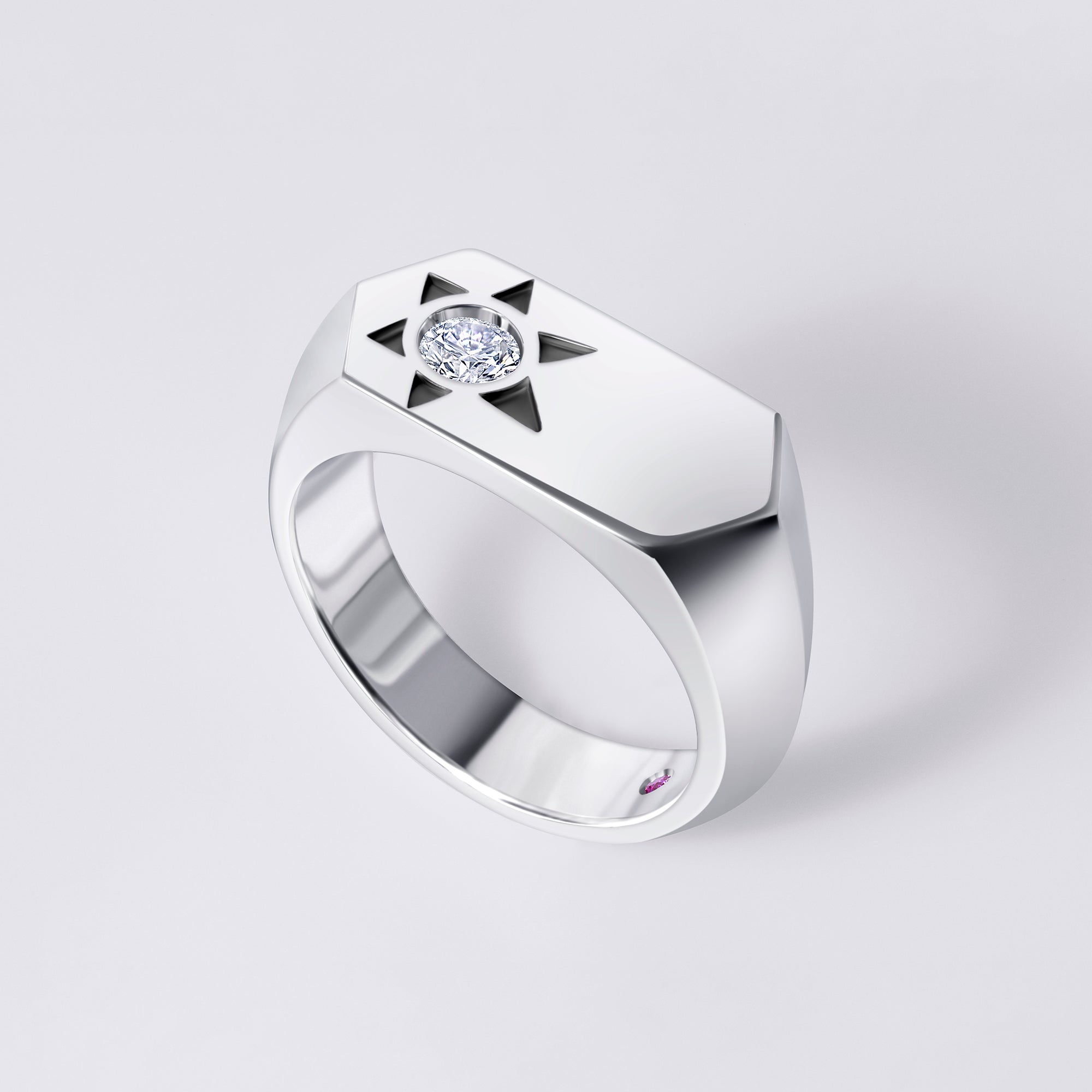 Solaris White Diamond Bar Ray Ring