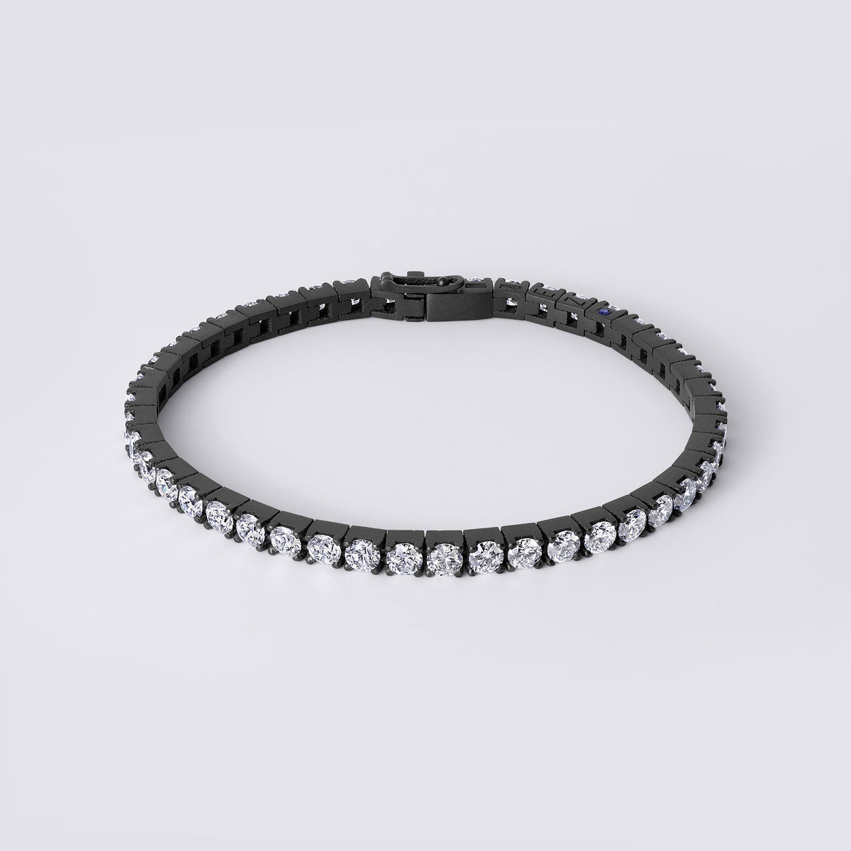 Noir Round 4 Prong Tennis Necklace (24 1/4CTW), Black Titanium