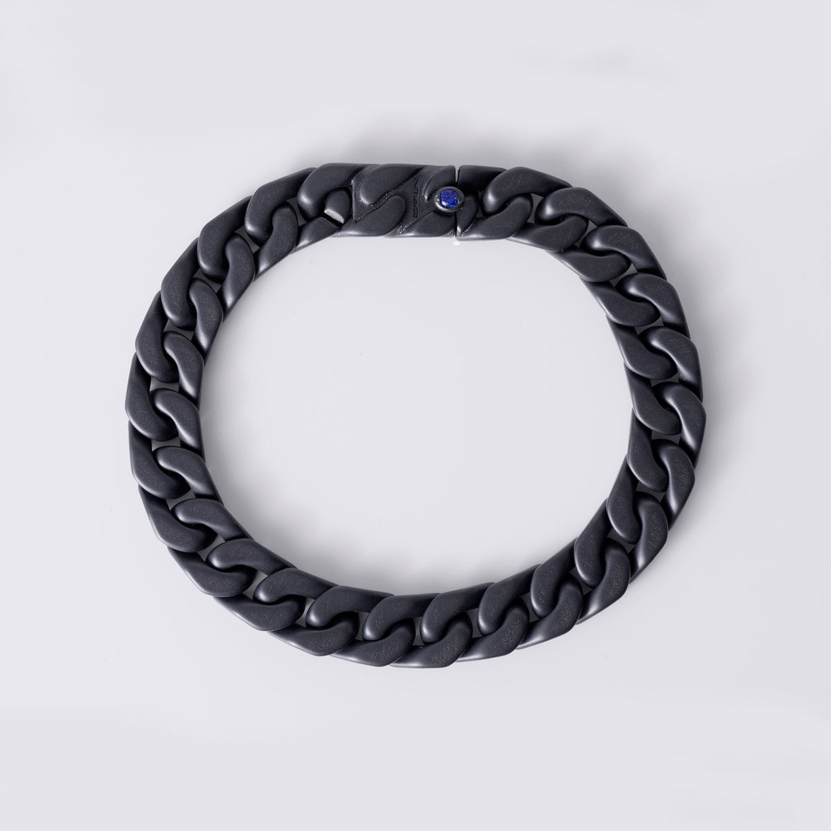Noir Cuban Bracelet with Removable Links, Black Titanium