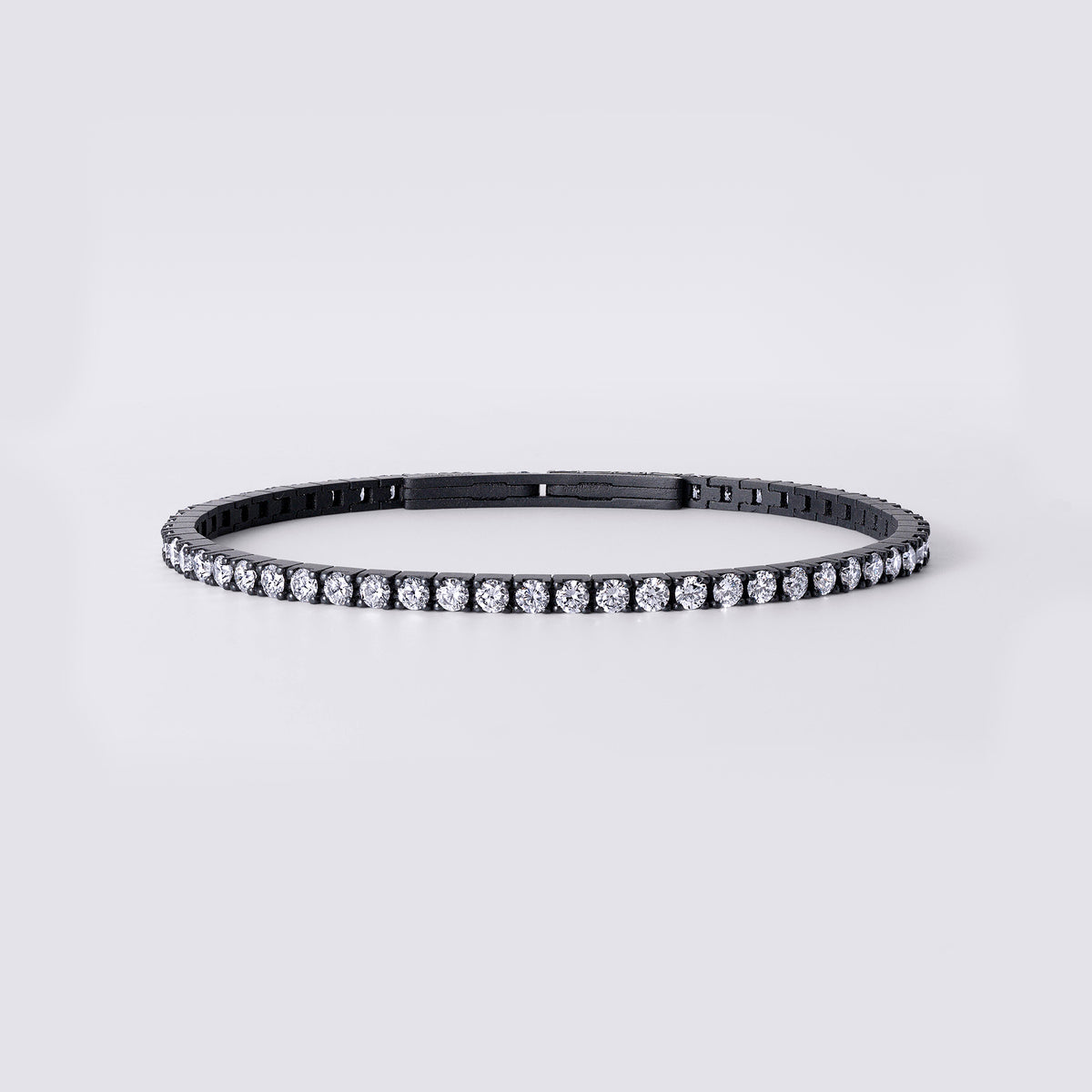 Noir Black Titanium Tennis Bracelet with Large Diamonds