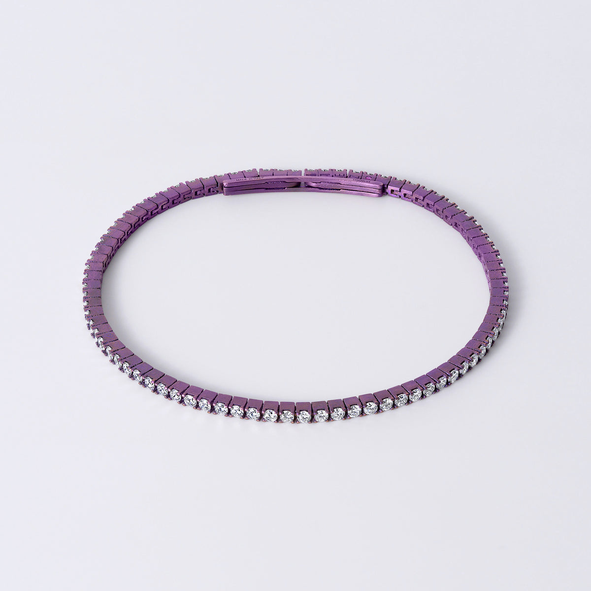 Noir Colorful Tennis Bracelet (4 1/6CTW), Light Purple Titanium