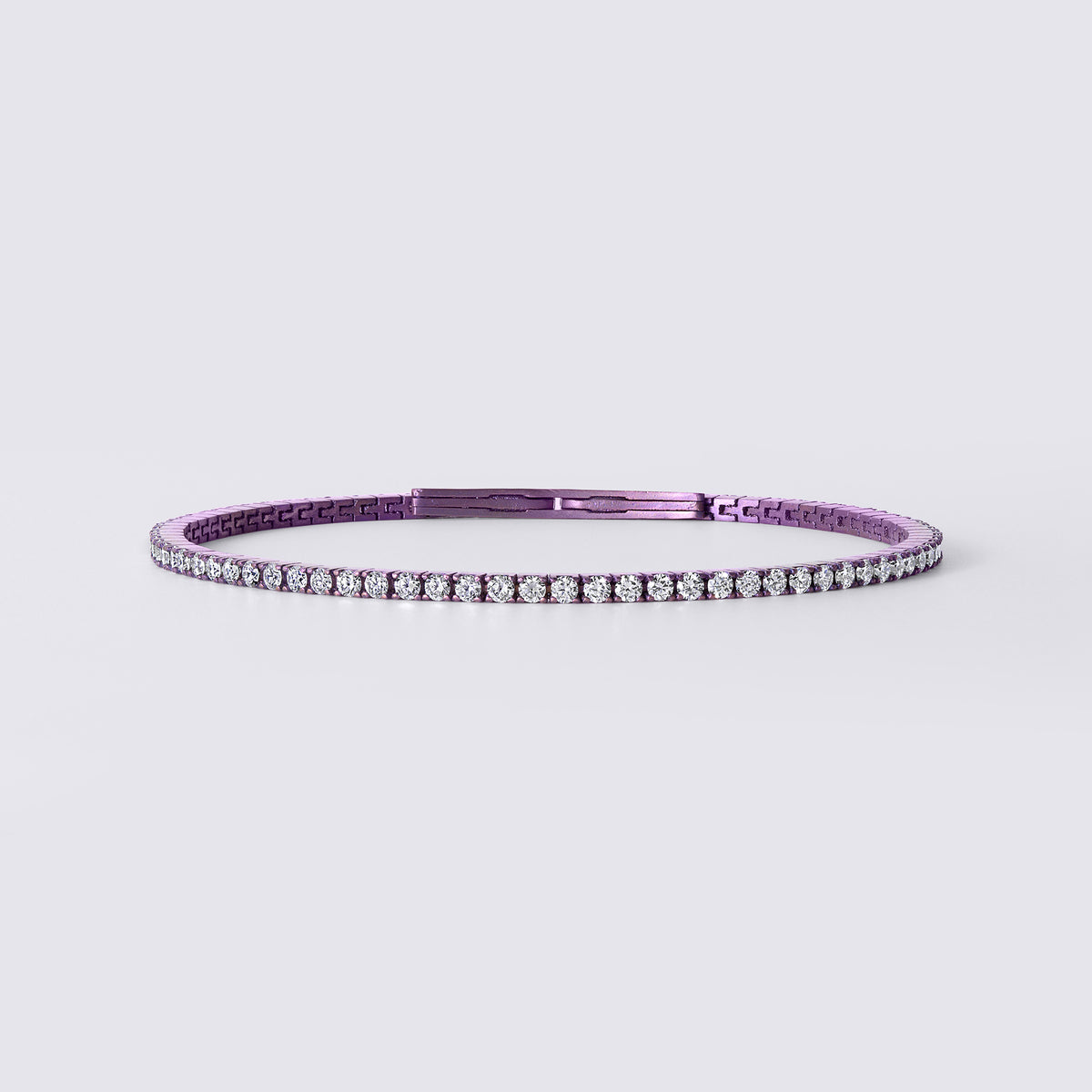 Noir Colorful Tennis Bracelet (4 1/6CTW), Light Purple Titanium