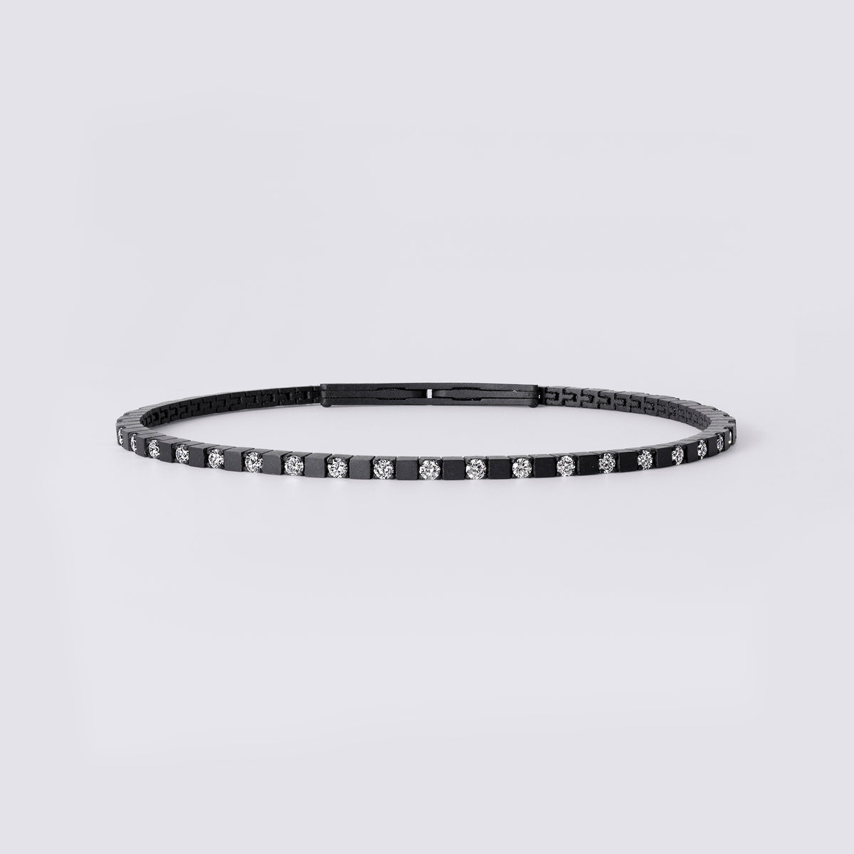 Noir Colorful Alternating Diamond Tennis Bracelet (2 1/5CTW), Black Titanium
