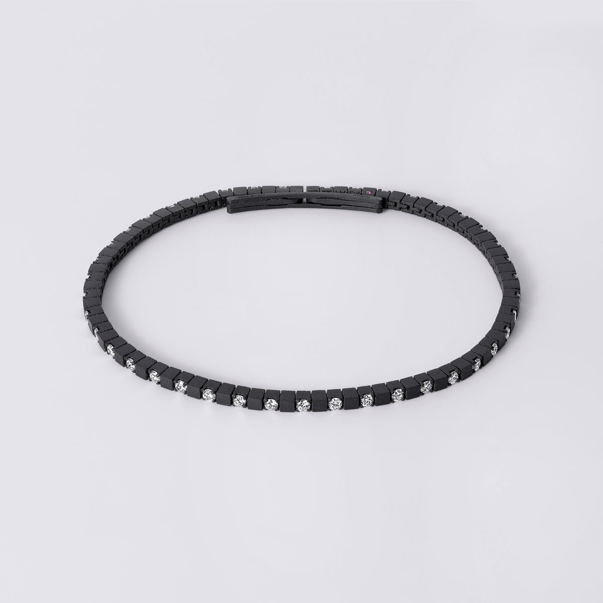 Noir Colorful Alternating Diamond Tennis Bracelet (2 1/5CTW), Black Titanium