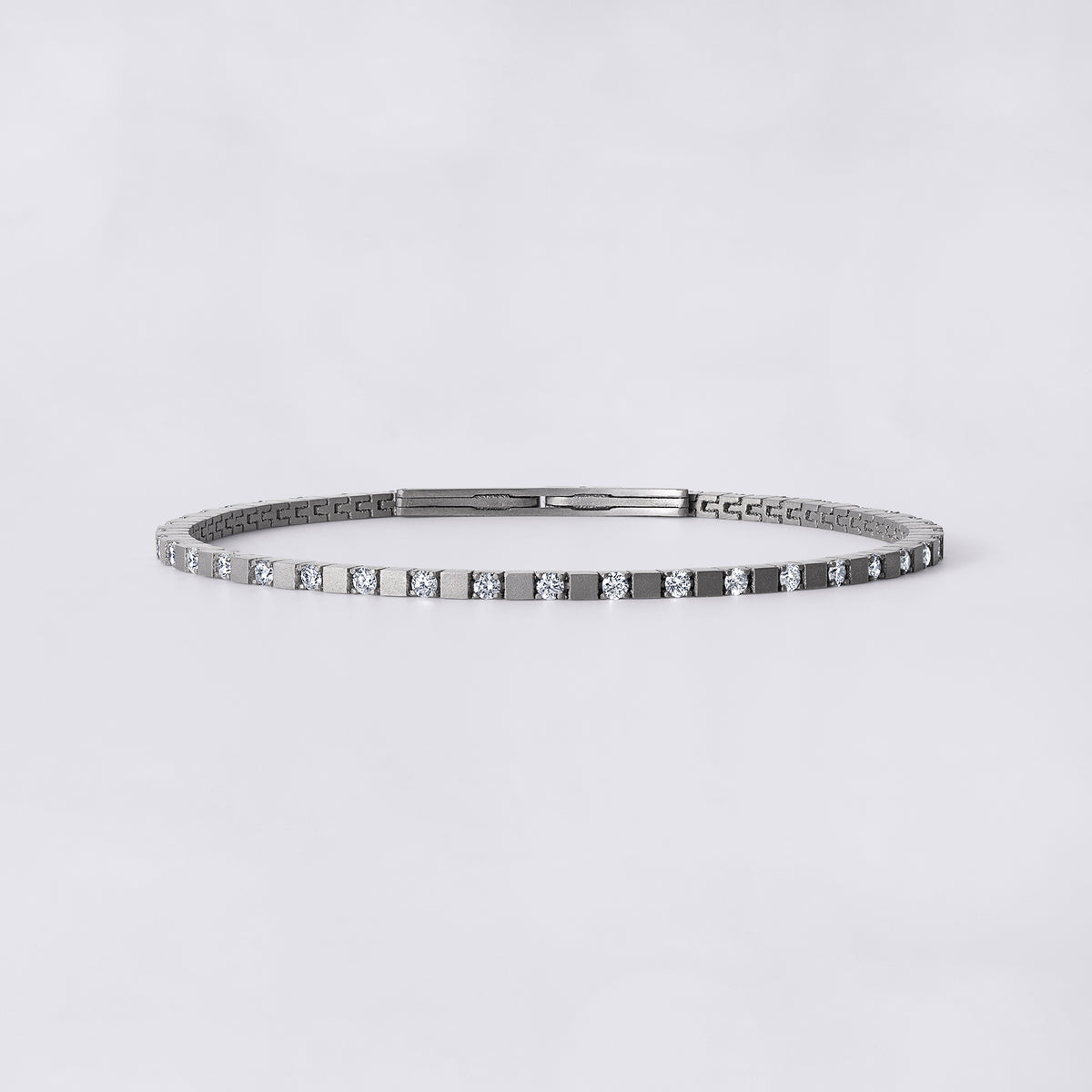 Noir Colorful Alternating Diamond Tennis Bracelet (2 1/5CTW), Grey Titanium