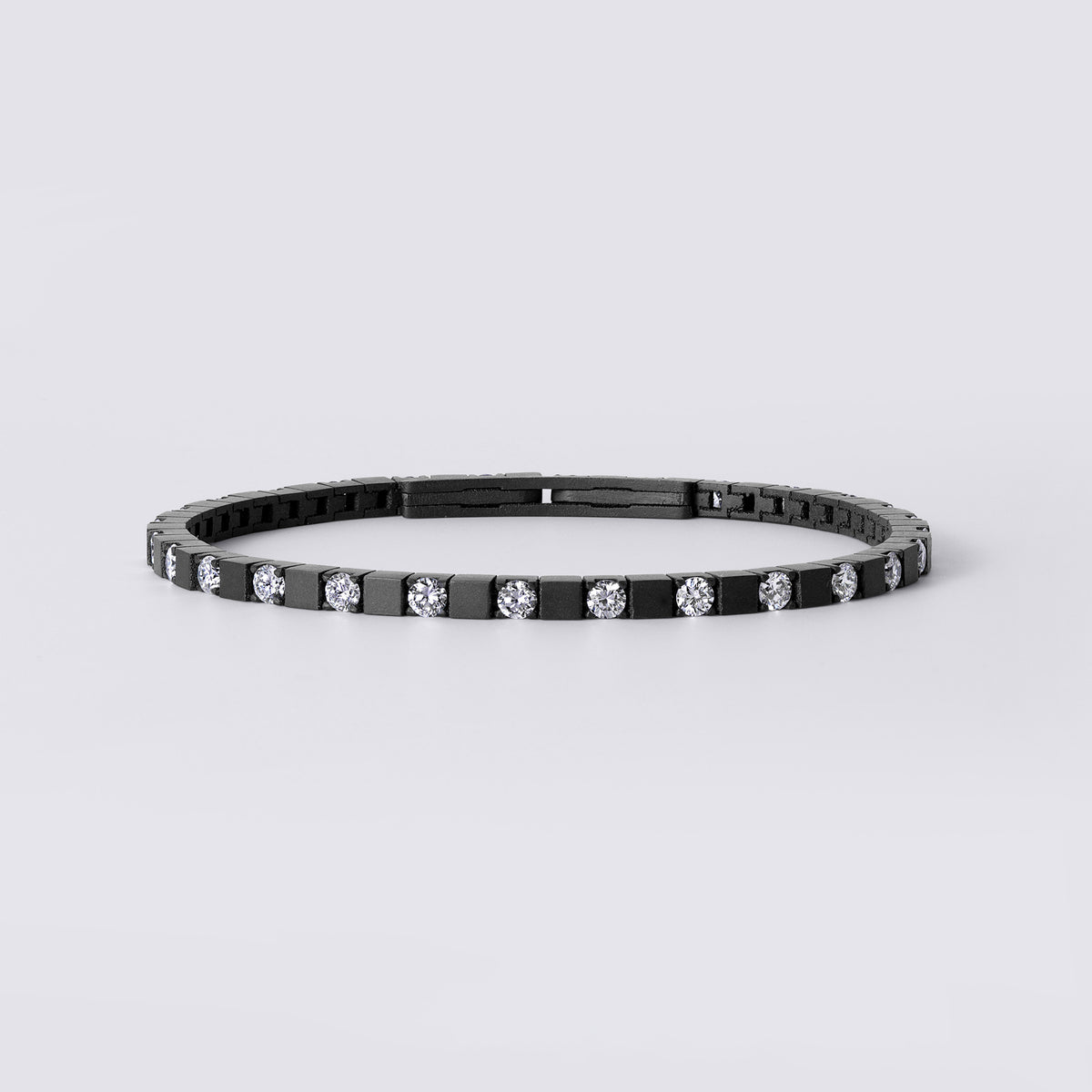 Noir Colorful Alternating Diamond Tennis Bracelet (4 1/5CTW), Black Titanium