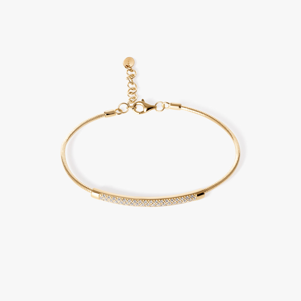 Pave Diamond Bar Flexible Bracelet