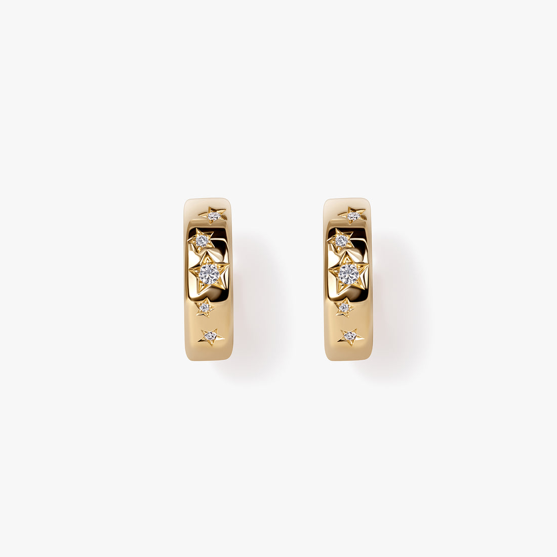 Star-Set Diamond Hoop Earrings