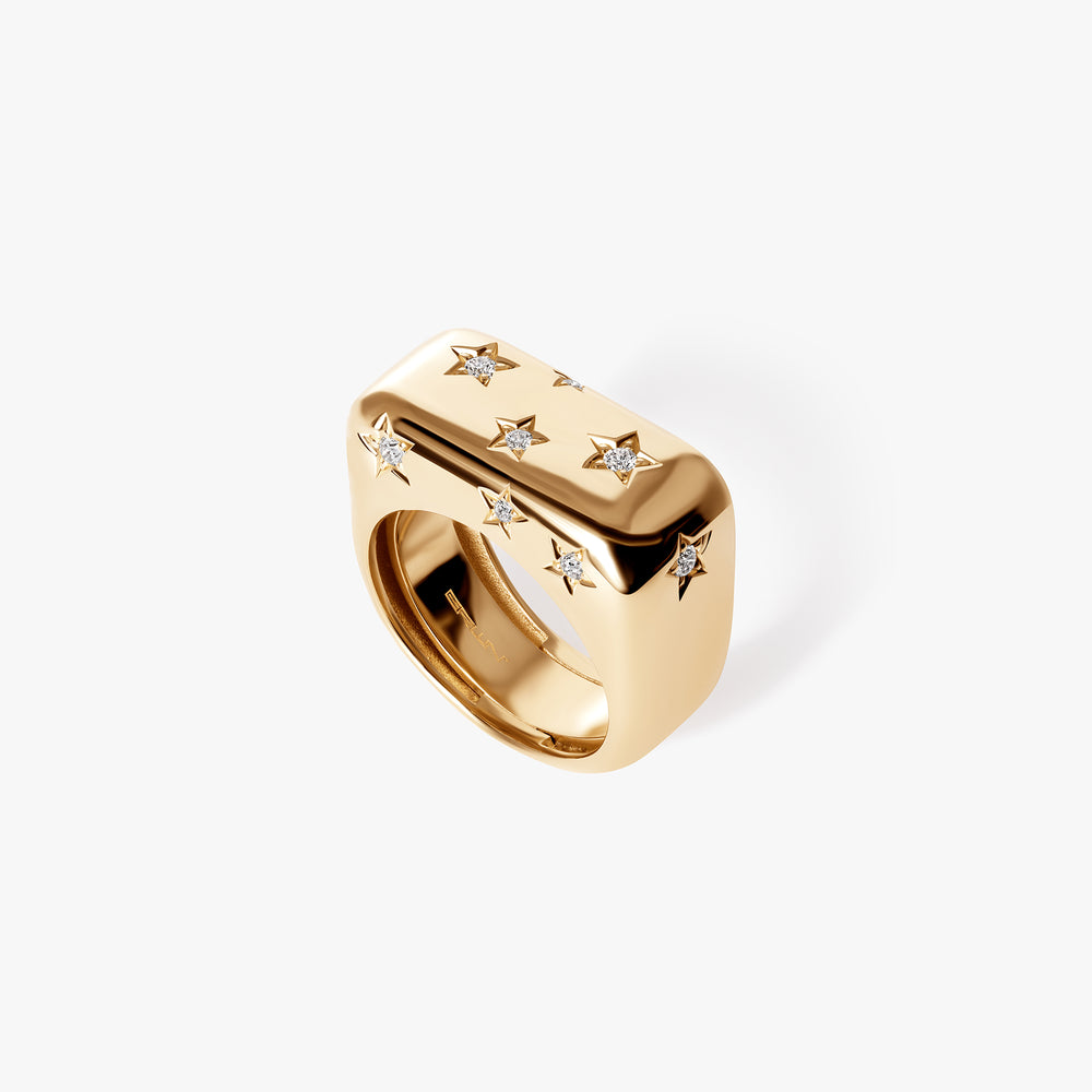 Star Motif Wide Ring