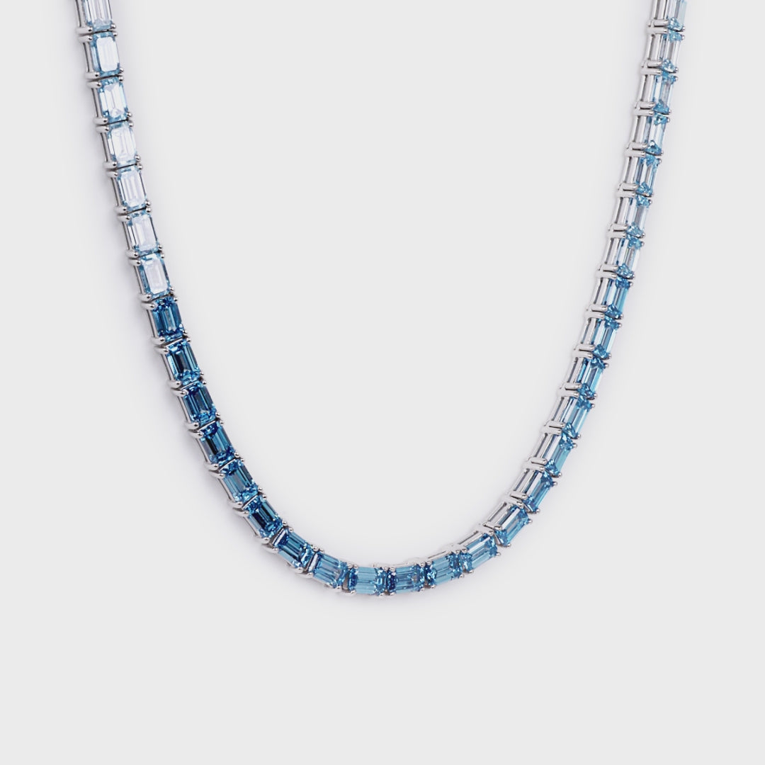 Blue Ombré Lab Diamond Tennis Necklace | GRWN Diamonds
